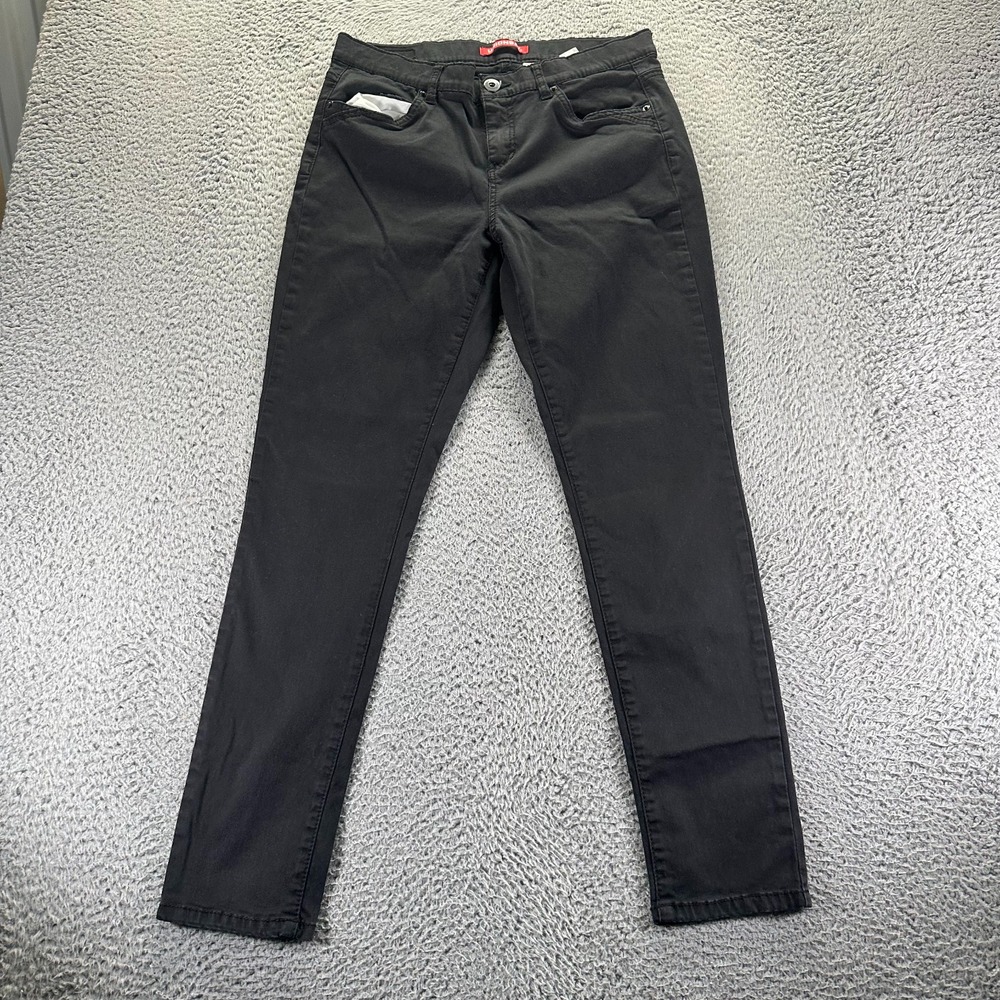 Unionbay Pant Women's 13 Black Cotton Chino Skinny Classic Preppy Career Stretch